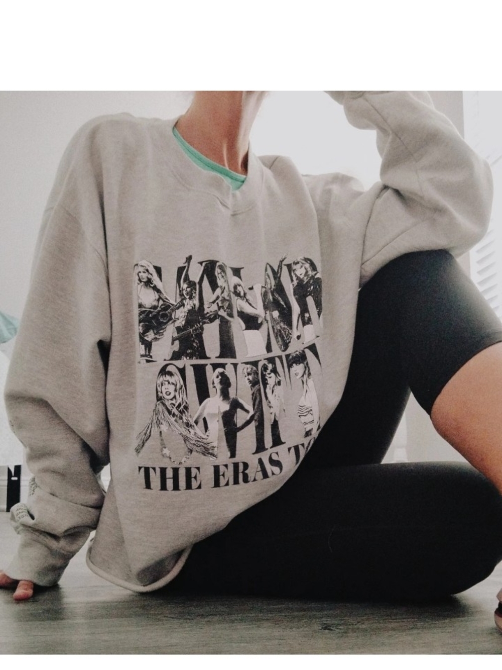 Taylor Swift 2023 The Eras Tour Official Grey Crewneck Sweatshirt Adult 3X Crop